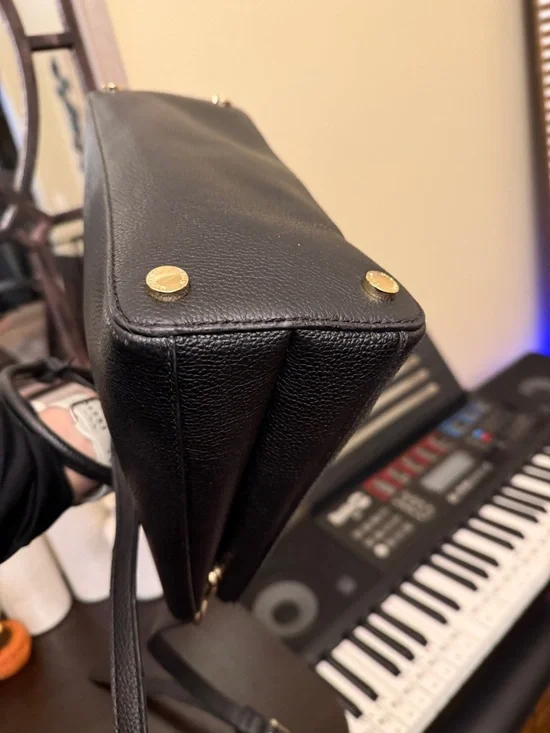 Michael Kors Black Pebbled Leather Satchel Crossbody Bag Purse - Picture 6 of 16